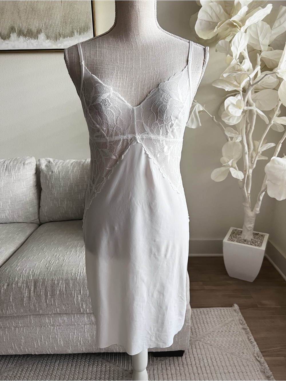 Commando Delicate White Lace Slip Dress - Women Intimates & Sleepwear Size S/M